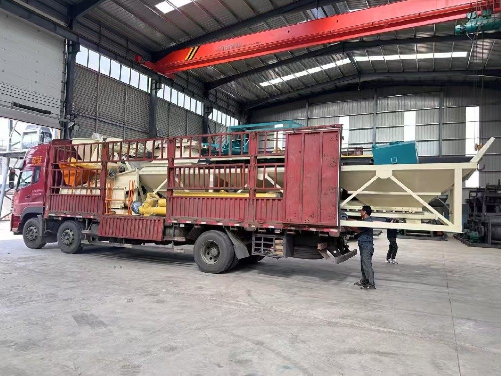 The HZS50 commercial concrete mixing plant sent by Anshun Machinery to Kazakhstan