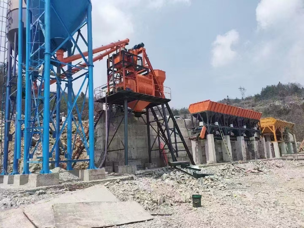 Anshun Machinery is at the HZS60 concrete mixing plant site in Kazakhstan